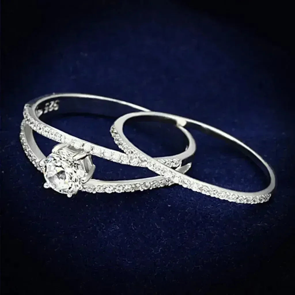 925 Sterling Silver Rhodium Ring – AAA Clear CZ Brilliance